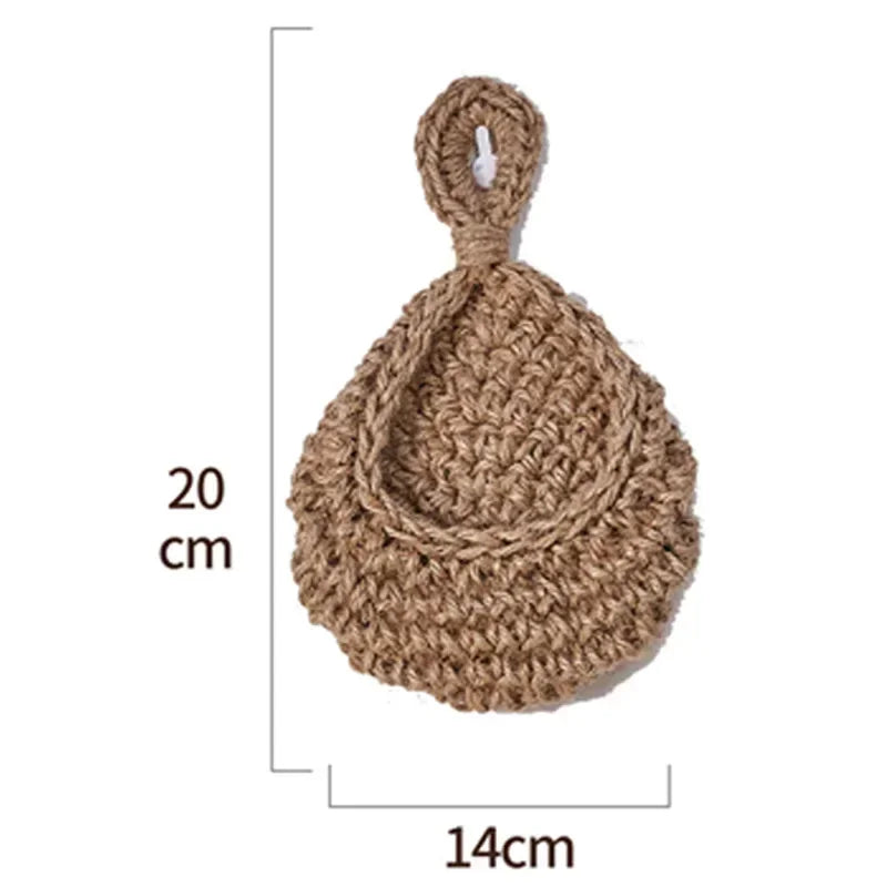 Handwoven Hanging Wall Vegetable Fruit Basket Organizer Container Decor for Kitchen Garden Mount Wall Plant Flower Onion Storage